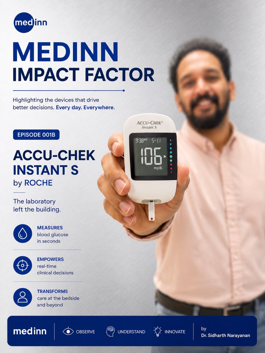 ItsSiid's tweet photo. Few medical devices have changed diabetes care as profoundly as the glucometer.

Device: Roche Accu-Chek Instant S

What other medical device quietly transformed healthcare without receiving enough attention?
@Roche #medtech #Diabetes 
@accuchekindia https://t.co/WpfqZvAYDR
