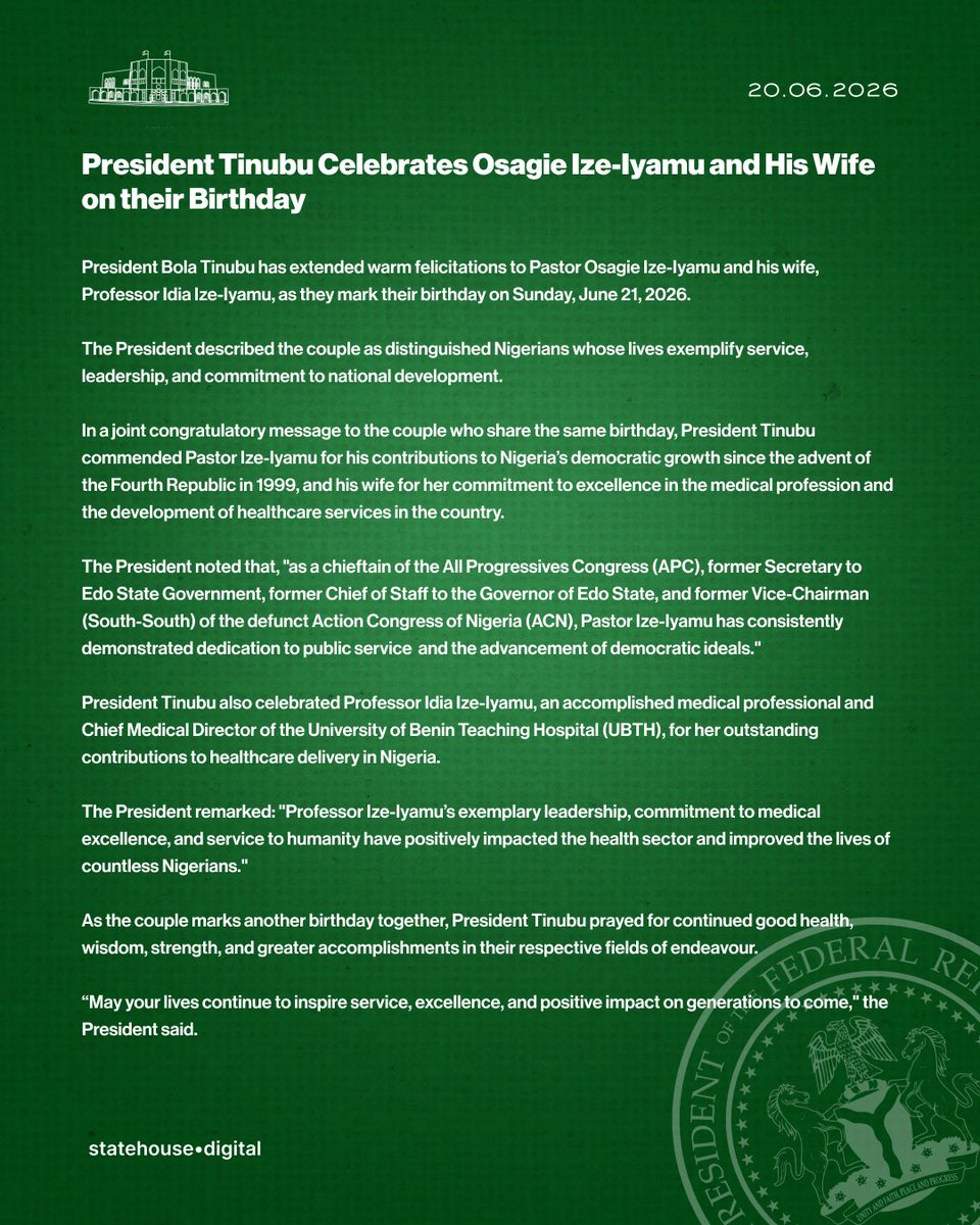 Presidency Nigeria tweet media