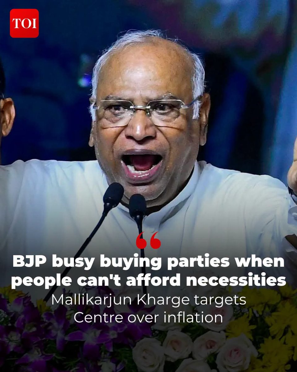 suniltg2's tweet photo. Leader of opposition in #RajyaSabha #MallikarjunKharge targeted the Centre over rising inflation saying that while the Bharatiya Janata Party (#BJP) was "busy buying shopping from other parties", common people could not even "afford basic necessities!" https://t.co/4tGcB85ODO