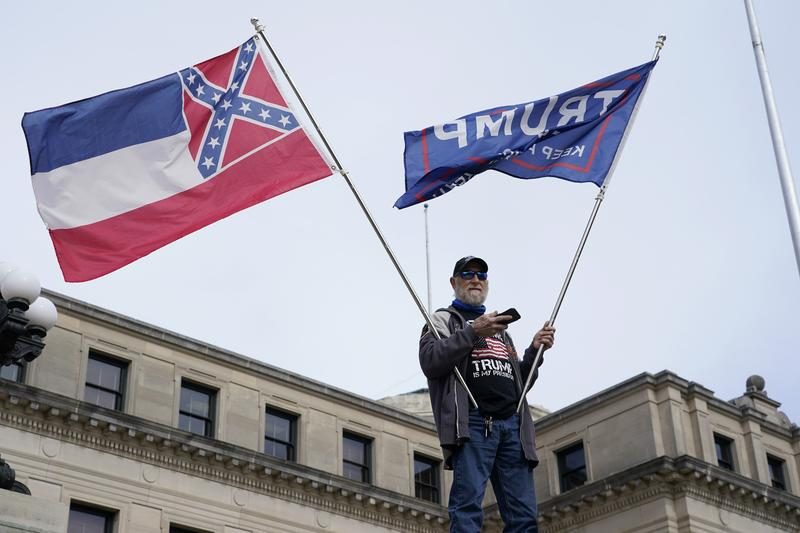 GuyMasson's tweet photo. Just reminder to all MAGA folks pointing out that Democrats in the mid 1800's were defending slavery that most of the MAGA universe flies the Trump flag and the flags of the Confederacy.

Celebrate Juneteenth.  Call out Racism

#FDT https://t.co/aBzKwtsR3k