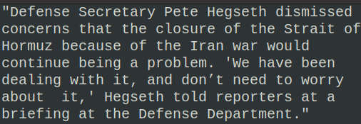 powellquesne's tweet photo. BTW how does Pete Hegseth still have a job? Dude was appointed to lead Defense, rebranded it Dept of WAR claiming he'd bring a "warfighting" ethos to the military as if one didn't already exist, and then HE LOST THE FUCKING WAR. I wouldn't put that guy in charge of a virtual pet? https://t.co/9op6sHTjhI