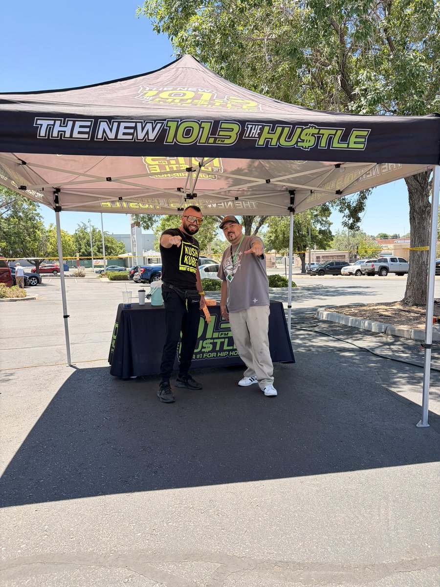 mannylemons's tweet photo. We all business this week in Albuquerque New Mexico! 

Big thanks to my friends at The Hustle 101.3 for helping spread the word about All Elite Wrestling coming to the Rio Rancho Events Center This Wednesday night. 

Text code word “AEW” for your chance to win free tickets. https://t.co/ZyLbUlHfZb