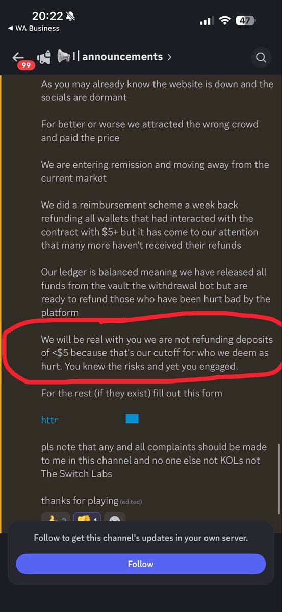 UniqueKhaddy's tweet photo. I have never dragged any project or any dev before on CT/Web3! 

But if this particular dev doesn’t use his sense to do the needful in the next 48hrs and retract this stvp!d announcement he made on his discord channel. 

Then he is in for a really good treat. 

None of his other projects will be a success on CT anymore. 

I am patiently waiting.