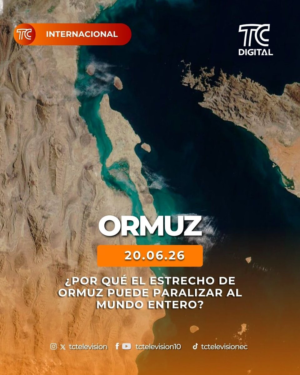 tctelevision's tweet photo. ⛽🌍 ¿Por qué el Estrecho de Ormuz puede paralizar al mundo? Por ahí pasa el 20% del petróleo que consume el planeta. Un canal de solo 33 km de ancho que puede disparar el precio de la gasolina en horas.

Más noticias en https://t.co/vd5iYTBjuq https://t.co/zxDs65Du2D