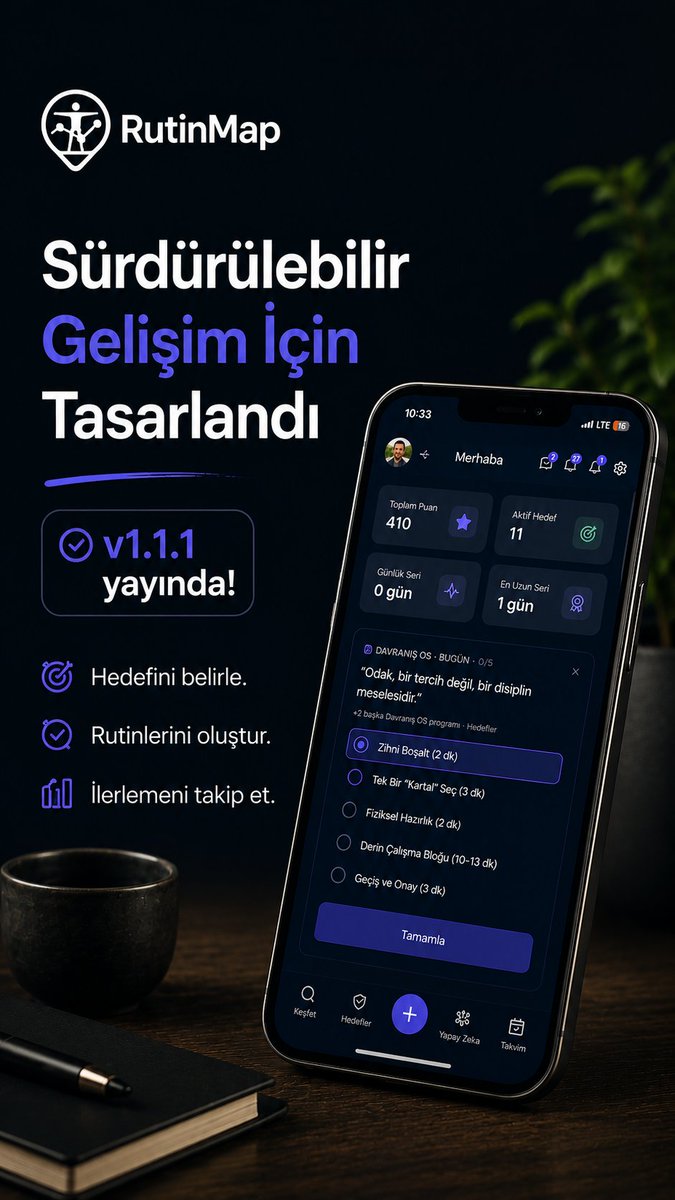 rutinmaptr's tweet photo. Sürdürülebilir gelişim için tasarlandı. 

v 1.1.1 yayında! ✨

#RutinMap #AlışkanlıkTakibi #HabitTracking #SürdürülebilirGelişim #YeniBaşlangıç

https://t.co/EGcUEkRbks https://t.co/tpsL7yLtf8