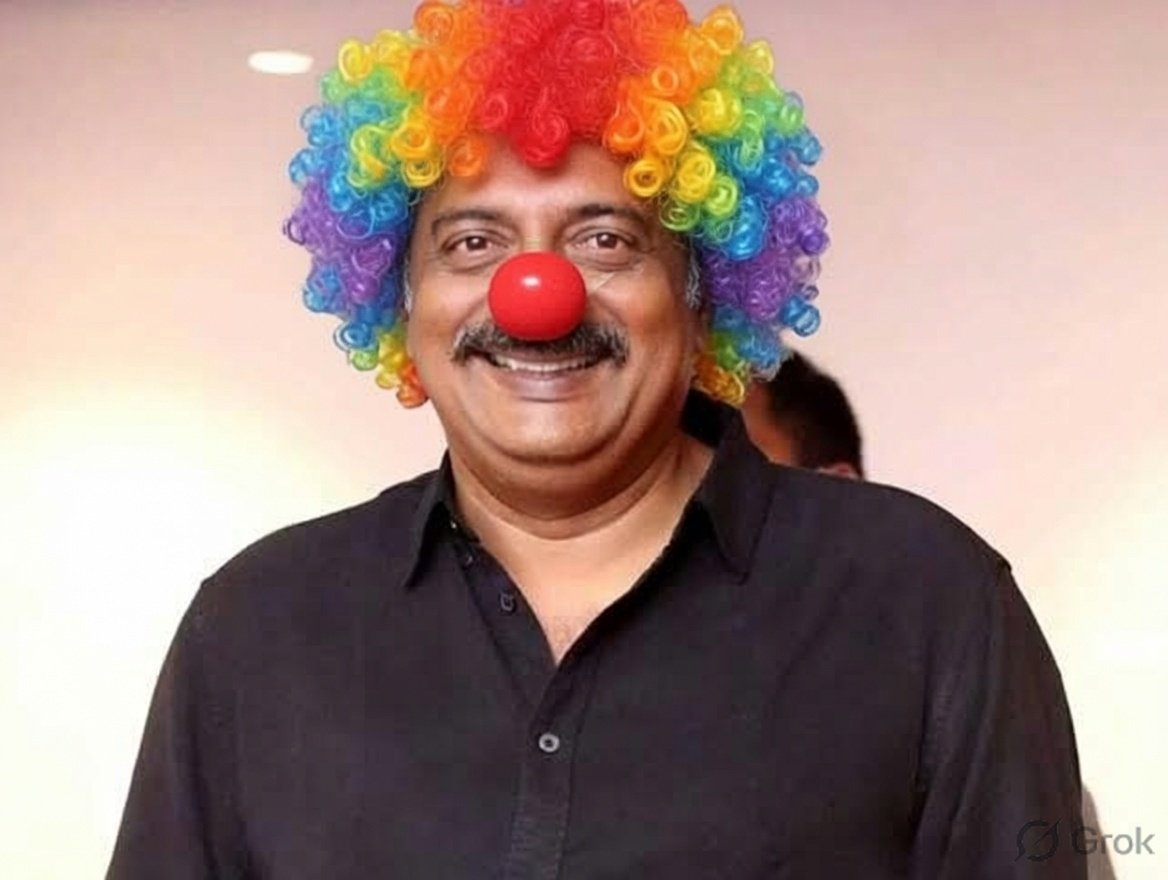 AMIT_GUJJU's tweet photo. Meet the Clown: Prakash Raj 🤡

-Spends years lecturing the entire country on morality, secularism and politics.

-Dharmasthala controversy explodes in Karnataka.

-A whistleblower makes sensational allegations.

-SIT investigation begins.

-Prakash Raj's name starts getting discussed in connection with the controversy.

-Prakash Raj admits that he was in touch with the whistleblower.

-Media starts asking uncomfortable questions.

-The usually confident Prakash Raj suddenly appears defensive and rattled during interviews.

-He denies all allegations and claims he is being targeted.

-Social media starts digging up his old statements and clips.

-An old debate clip goes viral again.

-A Kannada anchor asks him why he was vocal on some issues but silent on incidents like the KG Halli riots and the murder of Kanhaiya Lal.

-Prakash Raj's response: "I was busy with movie shooting."

-The clip goes viral and sparks fresh criticism online.

For years, Prakash Raj enjoyed being the prosecutor.

Now, for the first time, he is being asked to answer the questions.