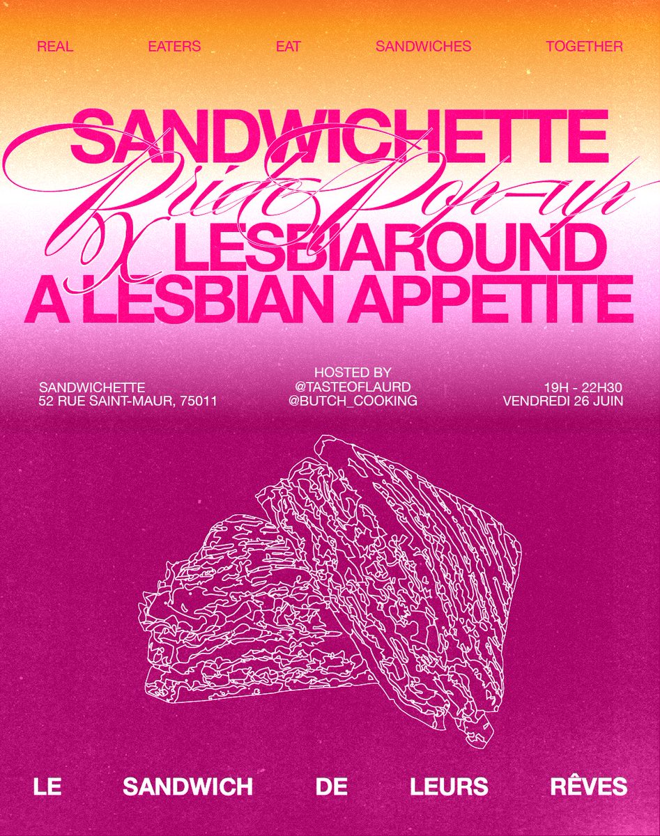 laurdasian's tweet photo. les lesbiennes de paris !!!!!! les queers de paris!!!!! venez à notre pop-up manger des super sandwichs https://t.co/lo8KjAFZvC