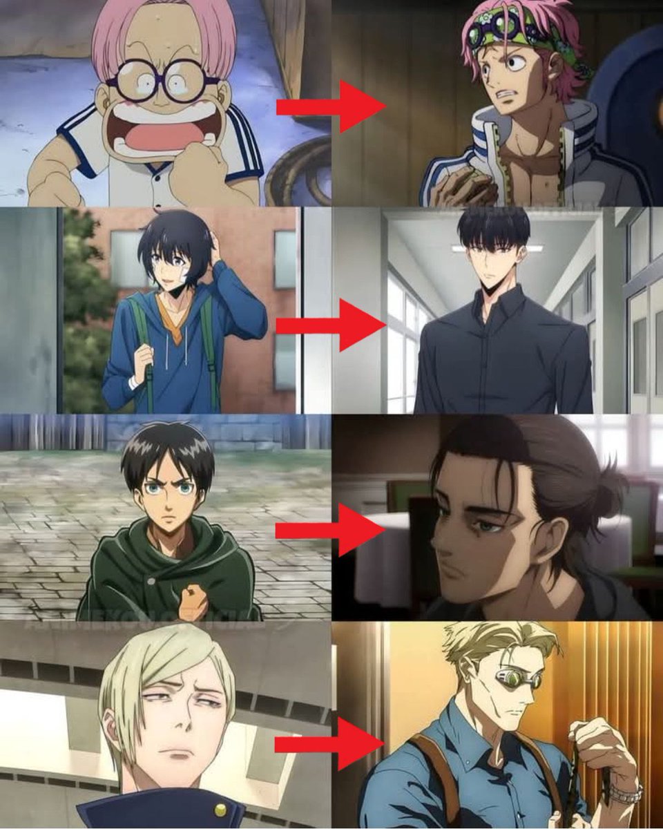 AnimeePost's tweet photo. Best glow ups in anime https://t.co/3DOWuDdIPj