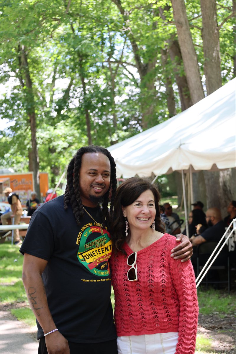 McdonaldRivet's tweet photo. It was great to celebrate #Juneteenth yesterday with the Traditional Juneteenth Celebration Committee and COSBE Inc., who organized incredible events in Flint and Saginaw yesterday. 

Both celebrations served as powerful reminders about both our history and the progress we can make together. #TraditionalJuneteenth #Juneteenth #Juneteenth2026 💛💚🖤❤️