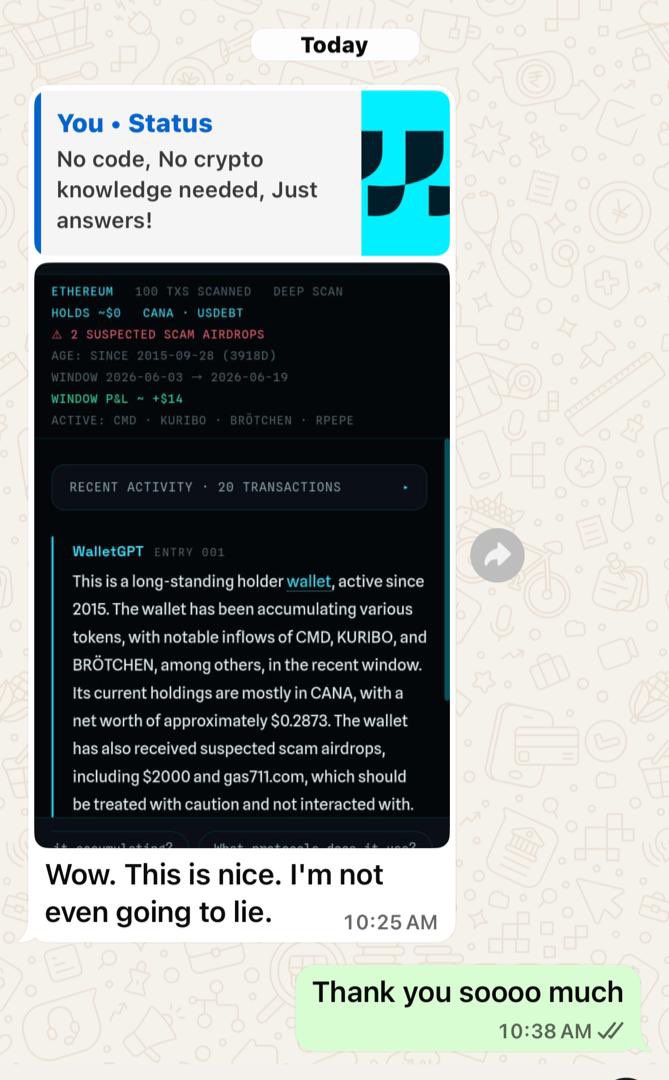 WalletGPT_'s tweet photo. More solid reviews on WALLETGPT
Also more integration going on https://t.co/7LAWDnq6B2