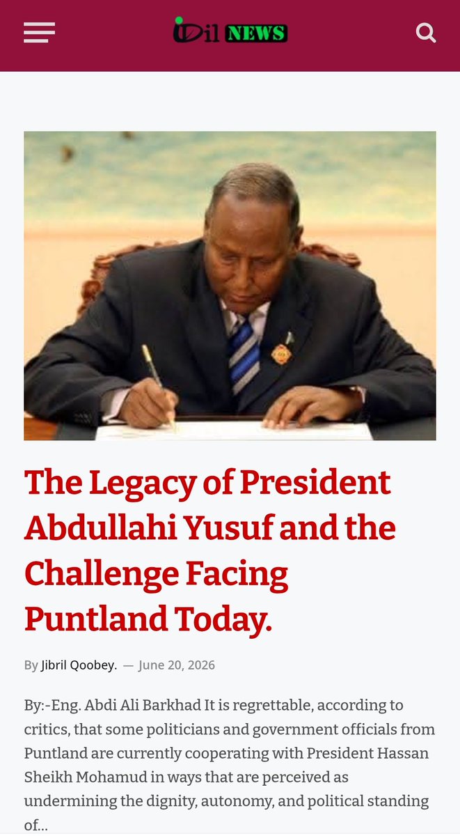 JibrilQoobey's tweet photo. Puntland has long been regarded as one of the pioneers of Somalia’s federal system and has played a significant role in promoting federal governance as a framework for political stability and power-sharing. For this reason, many Puntland residents believe that its constitutional position, political independence, and historical contributions should be respected and protected.

https://t.co/3lYuqlhOUu