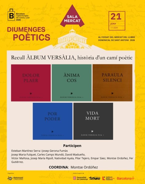 Santoni_dom's tweet photo. 📖✨ Practicar la poesia és una forma de resistència.
Aquest diumenge descobrirem el recorregut d’Àlbum Versàlia, un projecte col·lectiu que uneix veus, idees i emocions a través de cinc llibres de poesia.
📅 21 de juny · 11 h
📍 Fossat del Mercat Dominical de Sant Antoni. https://t.co/xbrtLGITQt