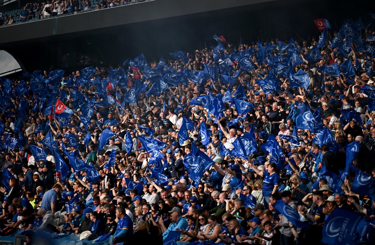 leinsterrugby's tweet photo. Thank you for your incredible support last night and throughout the entire 2025/26 campaign! 🙌

Every flag waved, every song sung and every moment cheered, we felt it all. This win belongs to all of you 💙 

Can't wait to see you back at home in Laya Arena next season 😉 

#NeverLessThanEverything