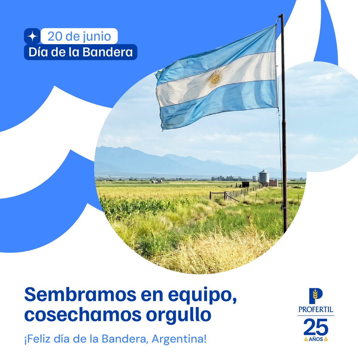 ProfertilAgro's tweet photo. Celebramos con orgullo los colores de esta tierra 🇦🇷💙

¡Feliz día de la bandera! https://t.co/m3ebP4PbCn