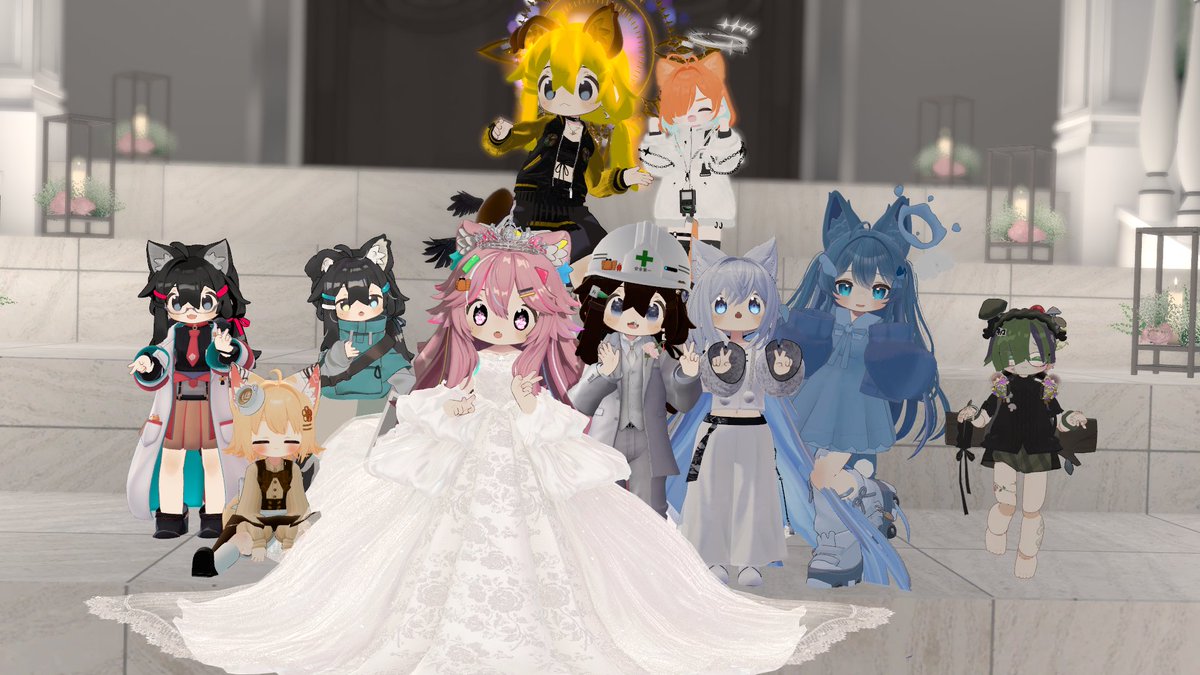 aioxtutori_yoru's tweet photo. お二人のVRC内の結婚式の披露宴に参加させていただきました！
お二人もと改めてご結婚おめでとうございます！
末永くお幸せに！ https://t.co/twQRzmYXxY