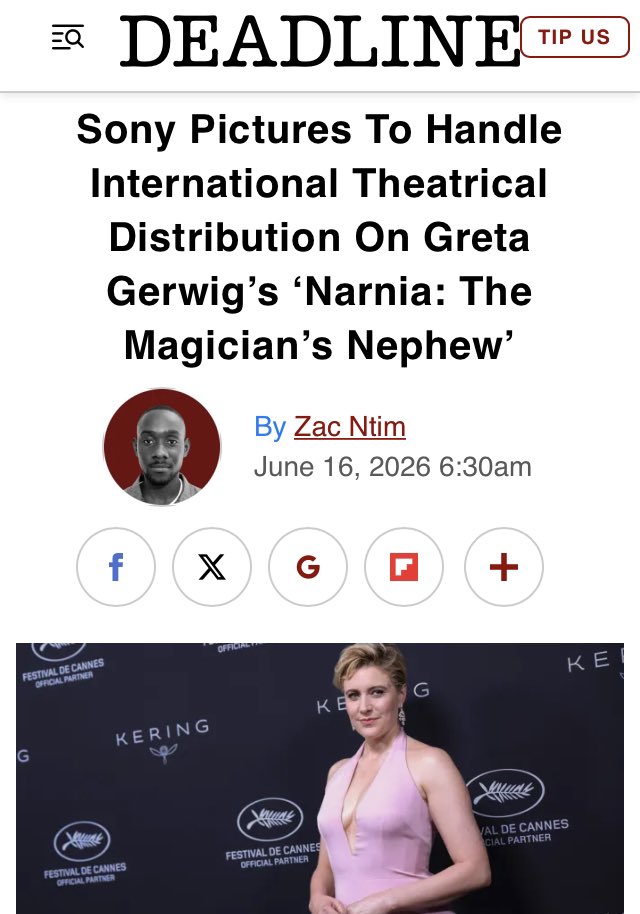 TheBuffStudios's tweet photo. Netflix’s decision to give Greta Gerwig’s Narnia a global theatrical launch, with Sony handling international distribution, is a reminder of something the industry too often forgets.

Before a film can live long in the home, it must first be given a moment in the world. Cinema is where audiences gather. Where reviews, conversation and word of mouth take root. Where a title becomes more than content - it becomes an occasion.

Streaming may extend the harvest, but theatrical can prepare the ground.

At BUFF Studios, we believe the right release is not about scale for its own sake. It is about placing a film before the right audience, in the right rooms, at the right time, so that every window that follows carries greater value. Not theatrical versus streaming.

Cinema first where it gives a film the chance to endure.

#FilmDistribution #Cinema #IndependentFilm #BUFFStudios