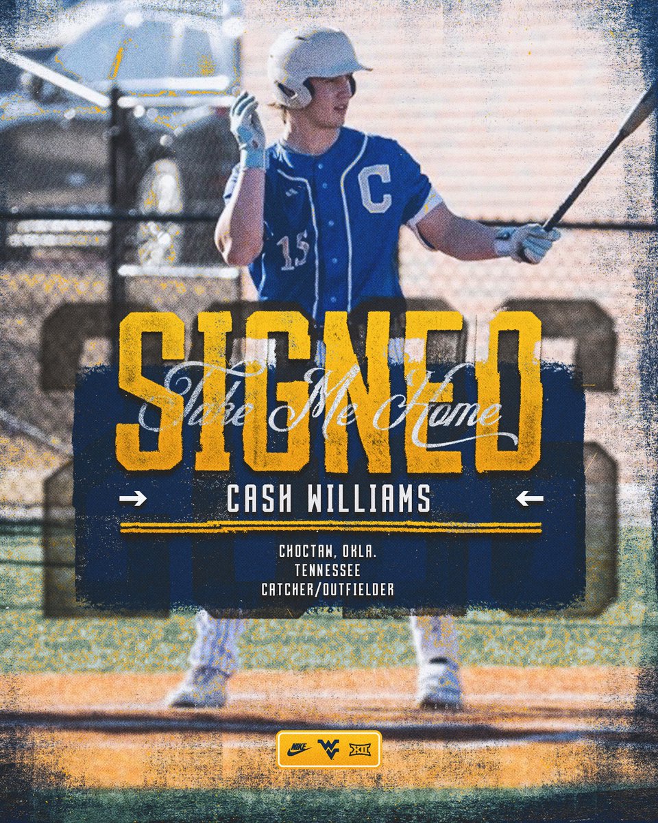 WVUBaseball's tweet photo. 𝓢𝓲𝓰𝓷𝓮𝓭 ✍️

Welcome to Morgantown, Cash!

#HailWV | @The_CashW https://t.co/2DFMYopK0B