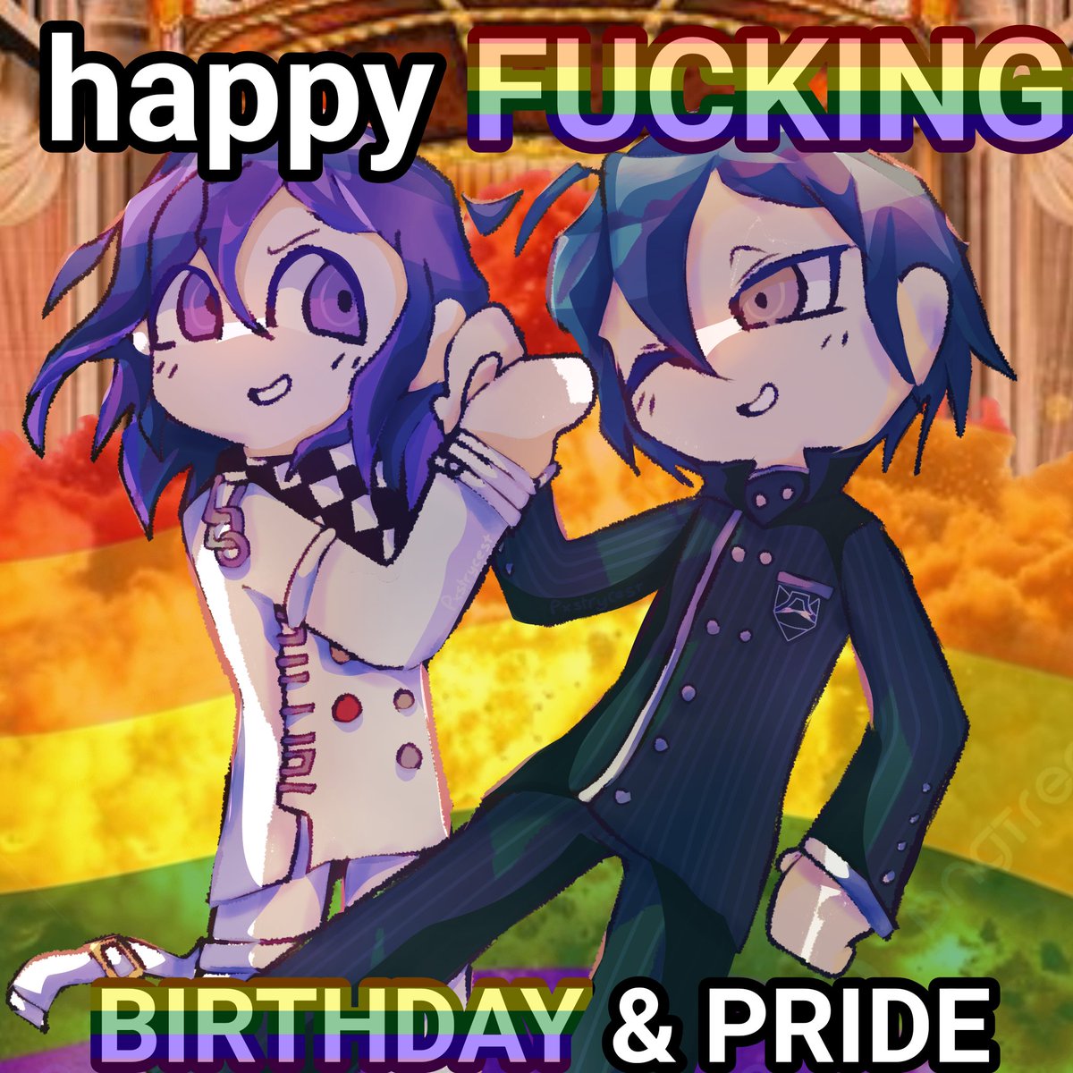 KokichiIsStupid's tweet photo. 🥳🎊HAPPY PRIDE AND BIRTHDAY KOKICHI OUMA!!!! 🎊🏳️‍🌈
🔍🏁
#kokichi #danganronpa #saiouma
#王馬小吉生誕祭2026 https://t.co/DPdDwWRHef