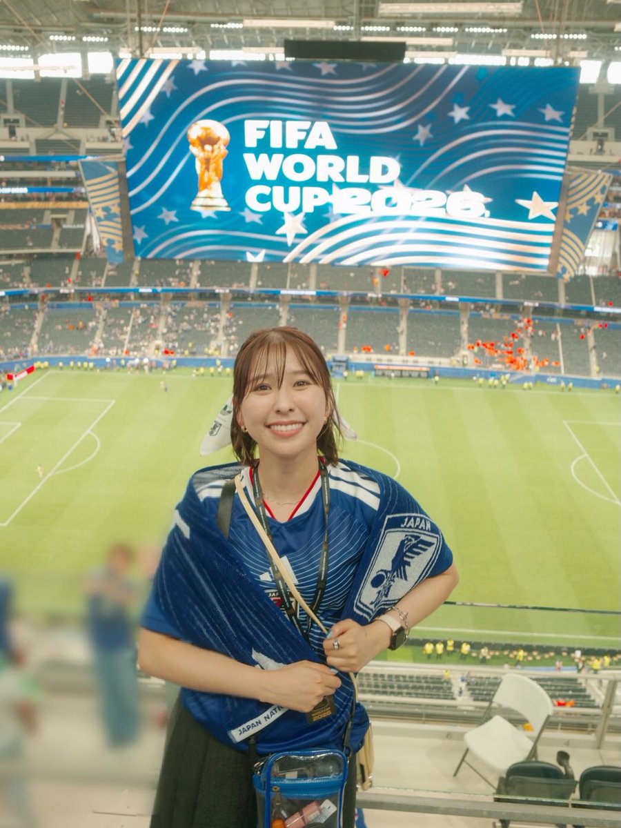 Miimg11's tweet photo. 玉井詩織
https://t.co/qyVMAQCL86
⚽️🏆🇺🇸🇨🇦🇲🇽

念願の！W杯！グループステージ初戦
日本🇯🇵対オランダ🇳🇱戦を現地観戦してきました！

ずっとワクワクが止まらなかった！

…

まだ戦いは続きます！
明日チュニジア戦🇹🇳たのしみだー！
応援してます！

#fifaworldcup2026 
#dallas https://t.co/HcztviMKcE