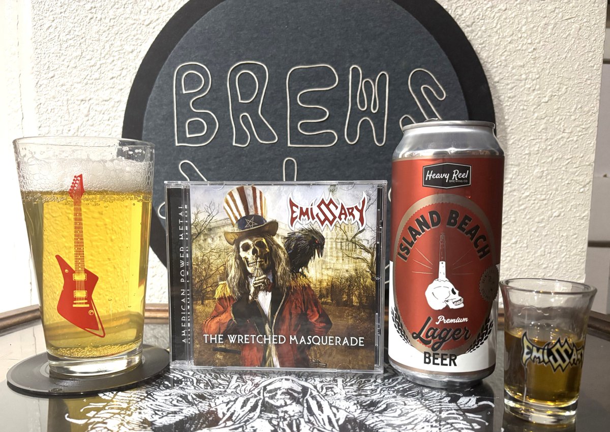 BrewsandTunes's tweet photo. #Emissary "The Wretched Masquerade" &amp; @HeavyReelBrewCo Island Beach Lager  https://t.co/dPXqYJzgj2 https://t.co/Dd7SeMcv8O