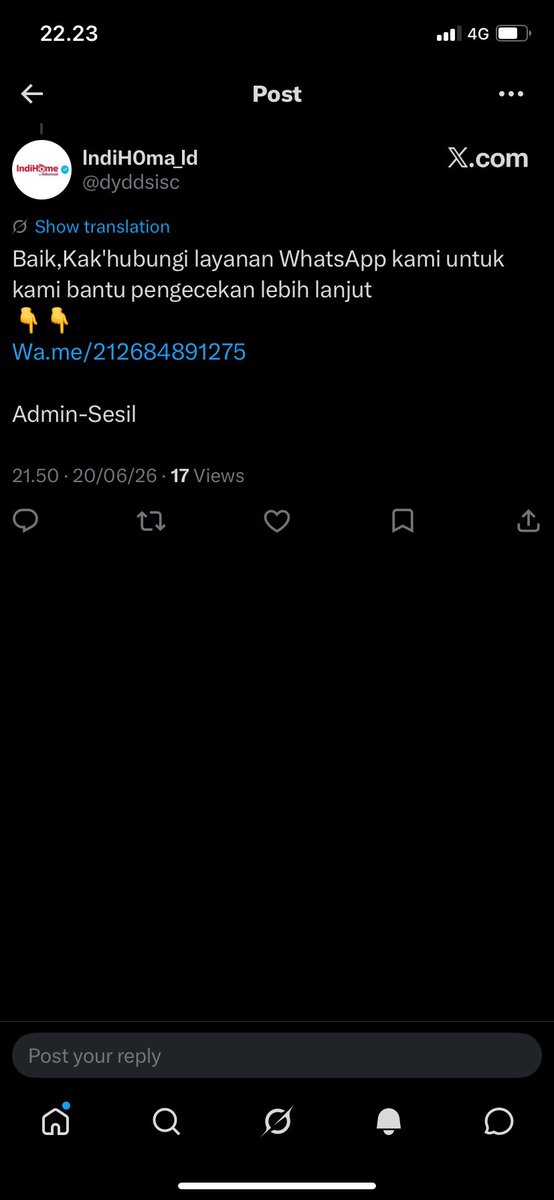 alief_sidik's tweet photo. @IndiHome @nitchawz Min ini mohon bantuannya indihome saya tidak ada koneksi, malah di bales begini https://t.co/NHt4pBueE5