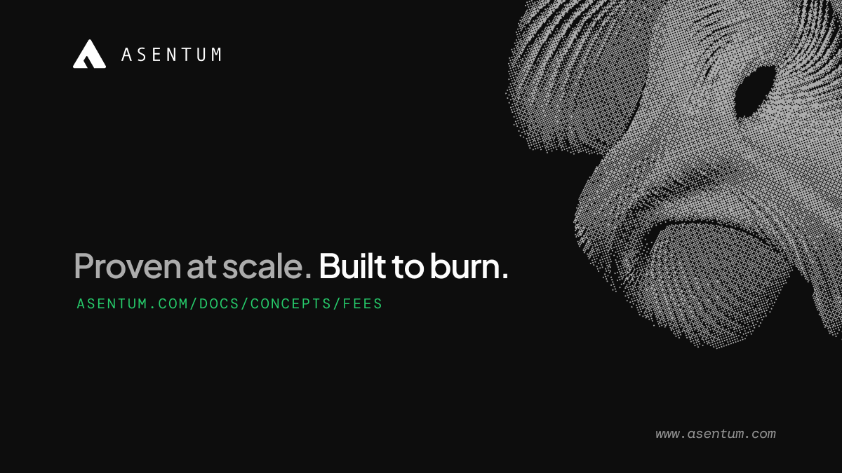 Asentum's tweet photo. Asentum's fee market is EIP-1559 under the hood 🪙

Base fee burns, priority tip goes to the proposer. Same mechanism Ethereum proved at scale, just permanently removing supply instead of fluctuating with it.

Read more about about the fee market 👇
https://t.co/6PqCLNMdWU https://t.co/0BTA9Oa6X9