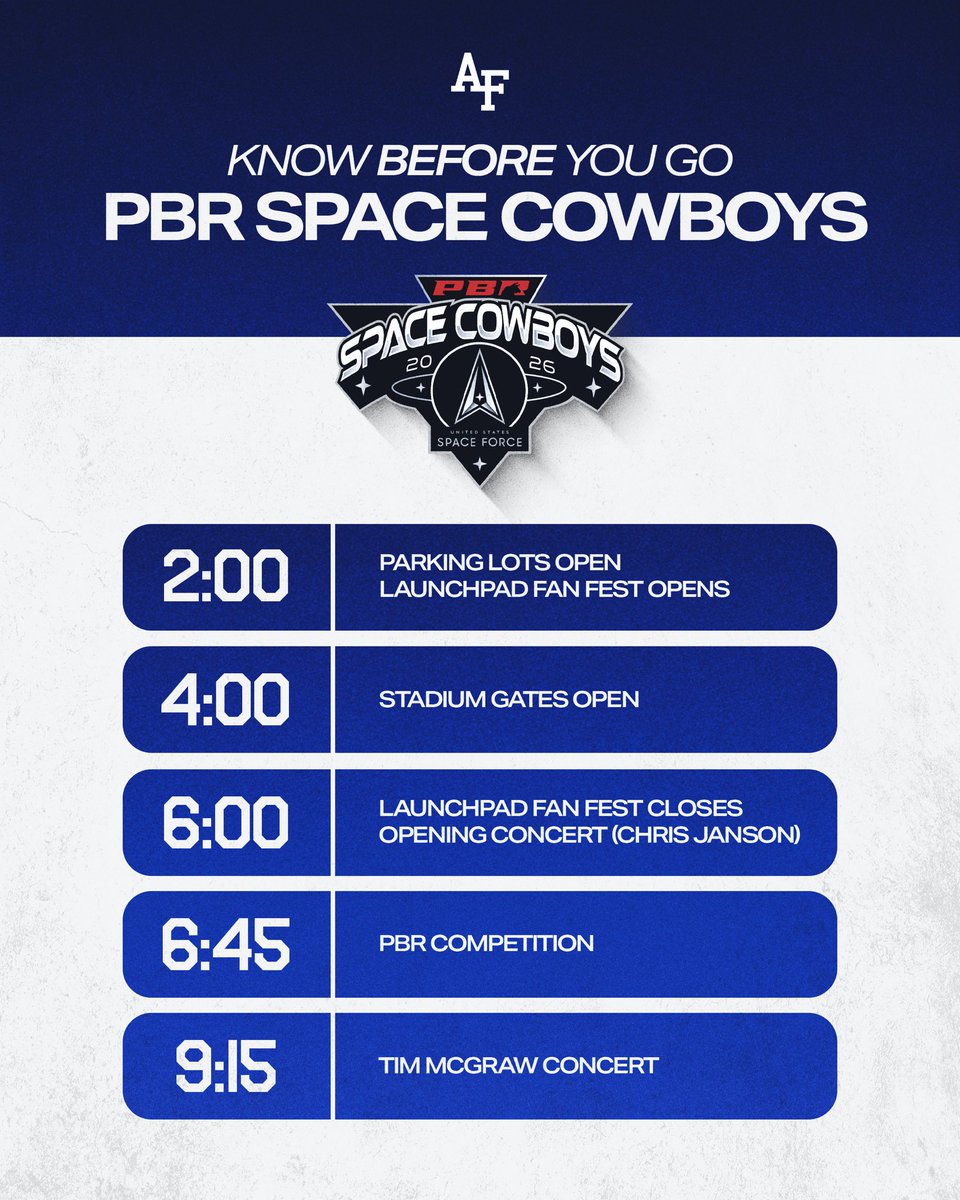 AF_Falcons's tweet photo. PBR Space Cowboys - Know Before You Go https://t.co/D97WqoBqEA