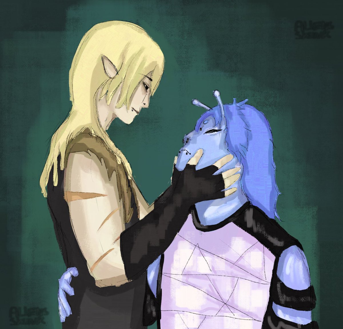 aliensskunk's tweet photo. i love my and my bf’s ocs SO MUCH!!!
intro of their personalities soon👁️
alien one is Chloris (belongs to me)
and on the left is Astaroth (belongs to @akeczikicia / @vampechi FOLLOW HIM)
more info soon!!!!! 
#oc #originalcharacter #artmoots #ocart 
(art by me) https://t.co/1kSdINTGRN