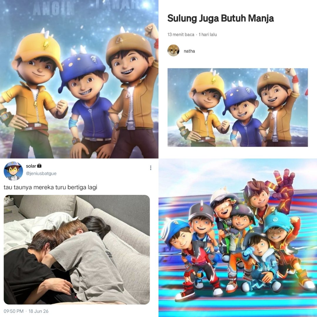 mochiicappucino's tweet photo. #boboiboy Few Tweet Au, Trio Ori Centric, Brothership, Non Ship

"Sulung Juga Butuh Manja"

Kata siapa yang manja cuma buat bungsu? Buktinya Alin dan Upan tetap rela caper demi Gempa, karena sering bersama keempat adik mereka. Duo Sulung kan juga mau? 

Commis by Mucchanszz https://t.co/kNKARheEUG