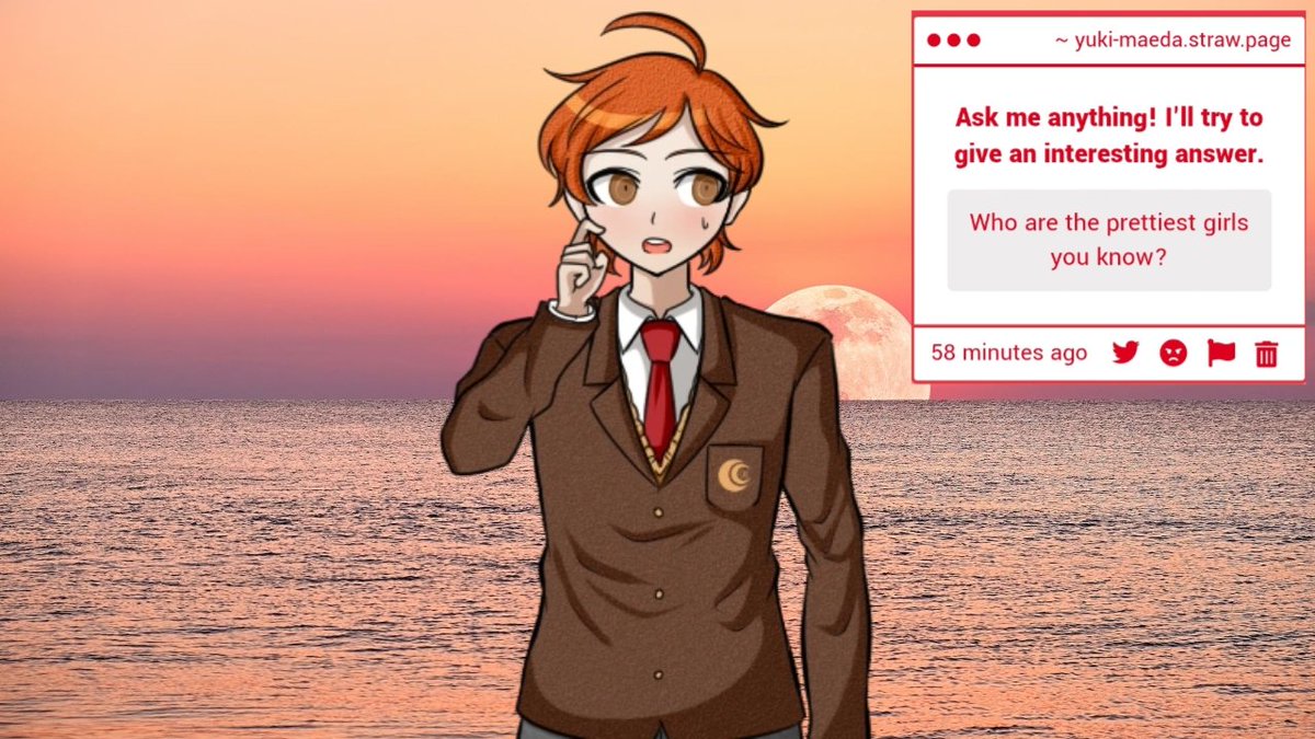 UltLuckyuki's tweet photo. Whuh- Why would you ask *me* that?! Are you-

[He's stammering and pacing back and forth. This keeps up for a while until he finally calms down. Sort of.]

I don't think there's any way I can answer this question without offending someone some way... there's... um, t-too many??? https://t.co/IW2M3K0bz2