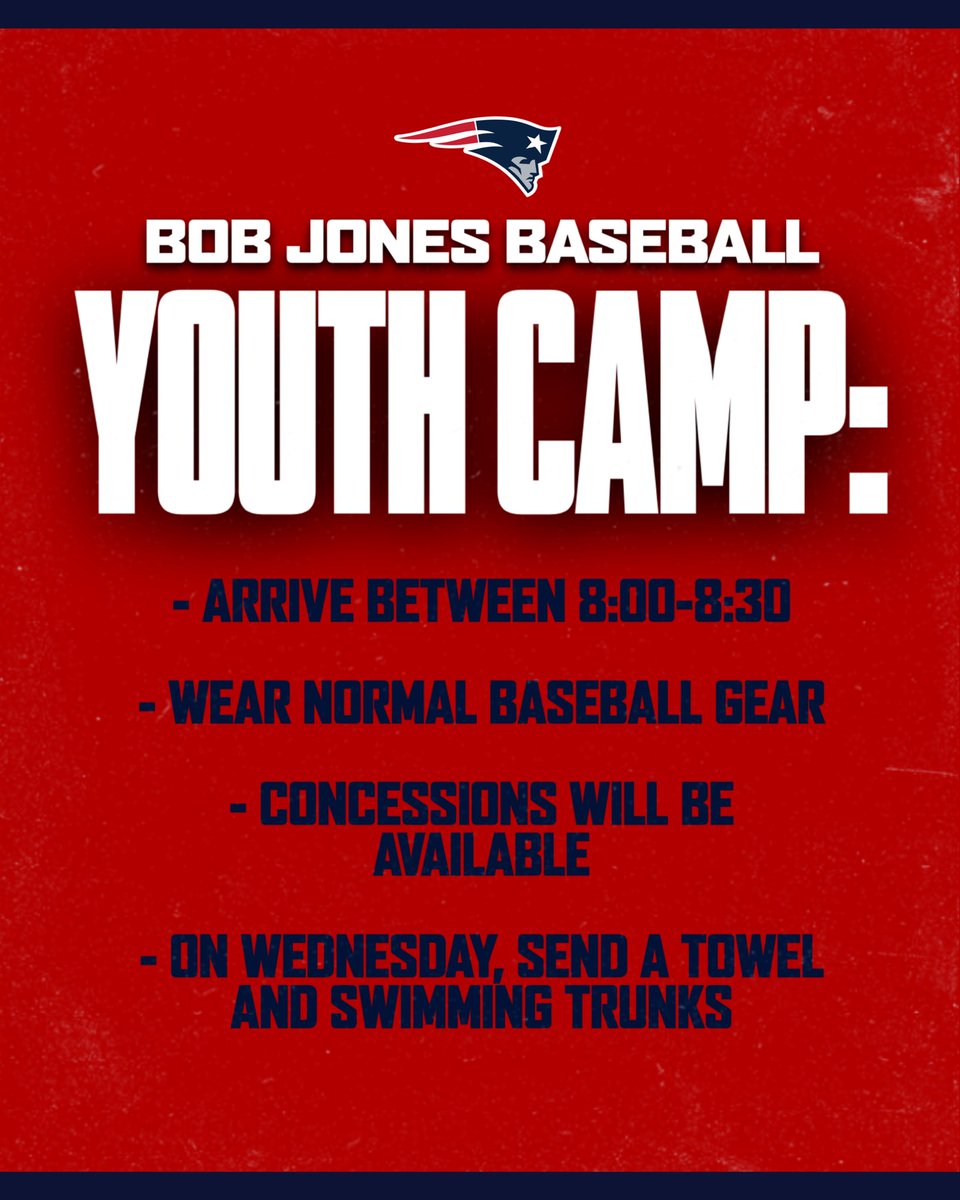 BJHSBaseball's tweet photo. ⚾️ Camp Info! See you Monday! https://t.co/j4uhdmtQJt