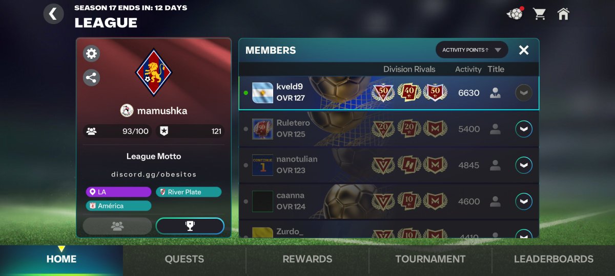 joaccco77's tweet photo. @tutiofifa 
buscamos gente que sea activa para nuestra liga que está en crecimiento. 
- Ganamos 9000+ joyas semanales.
- Nivel 60 actual del pase.
- No importa el grl, todos son bienvenidos. https://t.co/Hqmr5Je8Wa