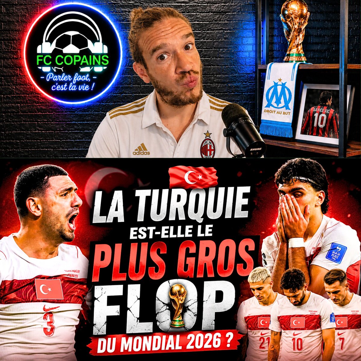 FCopains's tweet photo. 🇹🇷🚨 La Turquie est-elle le plus gros flop du Mondial 2026 

🔎 Dans ce podcast, on analyse les raisons de cet échec 

#Turquie #Turkey #Mondial2026 #WorldCup2026 #CoupeDuMonde2026 #VincenzoMontella #Football #FCCopains #PodcastFoot #TeamTürkiye https://t.co/PJyyv01nJi