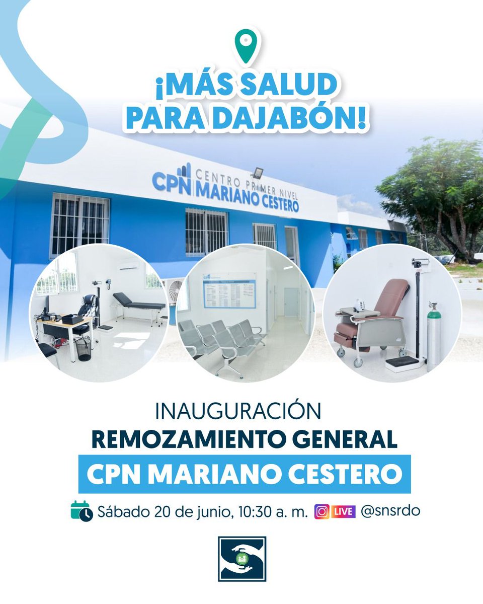 CentroResideRD's tweet photo. El Centro de Primer Nivel Mariano Cestero abre sus puertas completamente remozado y equipado, ofreciendo a la comunidad un espacio más moderno para recibir consultas médicas, chequeos preventivos y seguimiento de su salud sin tener que desplazarse a otros municipios. https://t.co/c3IMLeYS6a