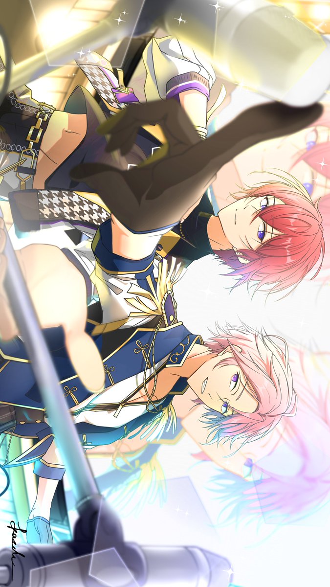 Kaede0909_pic's tweet photo. あんスタ　衣装交換
#朱桜司
#桜河こはく https://t.co/dAkeJ1ovrV