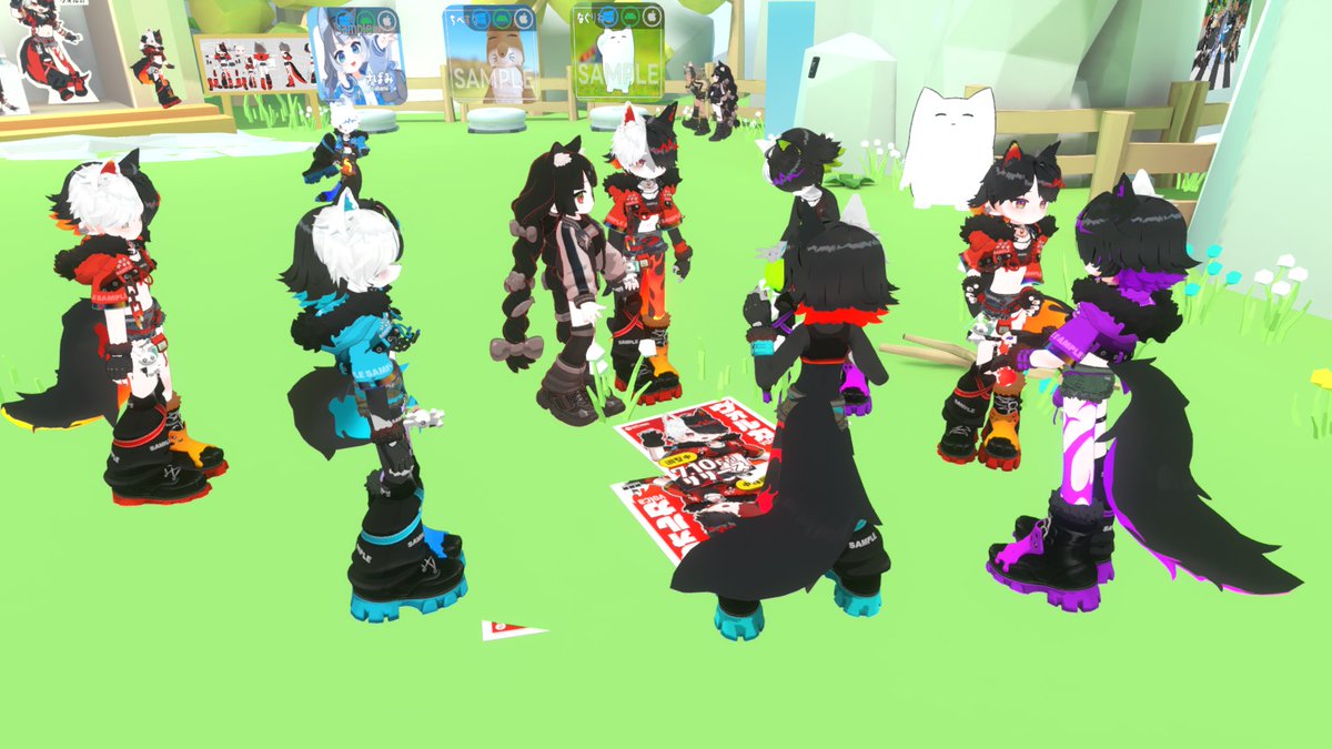 nekononaguriai's tweet photo. ヴォルカの試着会にあそびに来てくださったみなさま
ありがとうございました！！！！👊✨
おかげでデバックがめちゃ捗りました！

インスタンスの不具合によってPC以外のデバイスから入れなかった方々申し訳ありません！😢
次回開催からインスタンスのURLをXに貼ります！

サンプルアバターもまだまだ更新していきますのでお楽しみに！！🫰