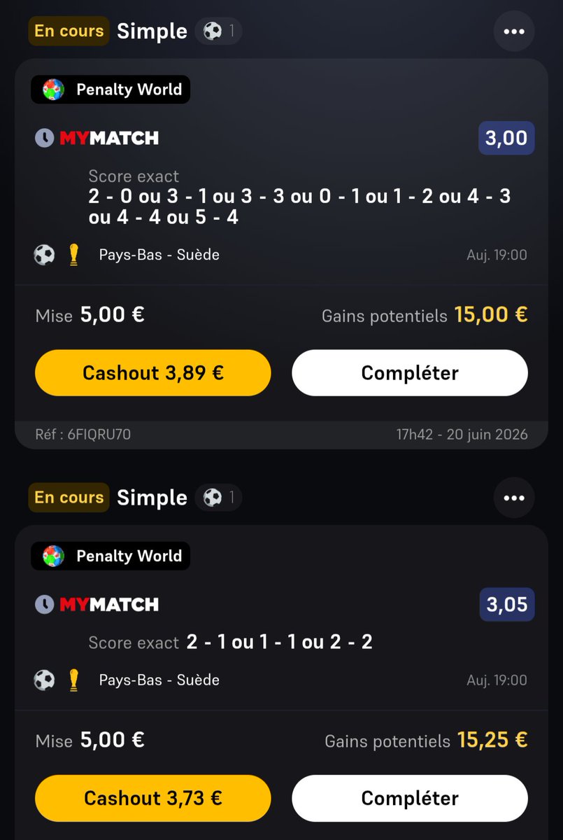 BetClem_'s tweet photo. PÉNALTY WORLD 🌍 20/06 🗓️

🇳🇱 Vs 🇸🇪
@3.00
@3.05
@3.00
@3.25

C'était pas prévu d'en faire 4 mais Gyökeres a up @3.00 donc je le mets aussi! Bon en gros si la Suède marque pas c'est la merde!

Début 19h00 🕖
❤️ Si tu soutiens 
#TeamParieur https://t.co/rs2j704t04