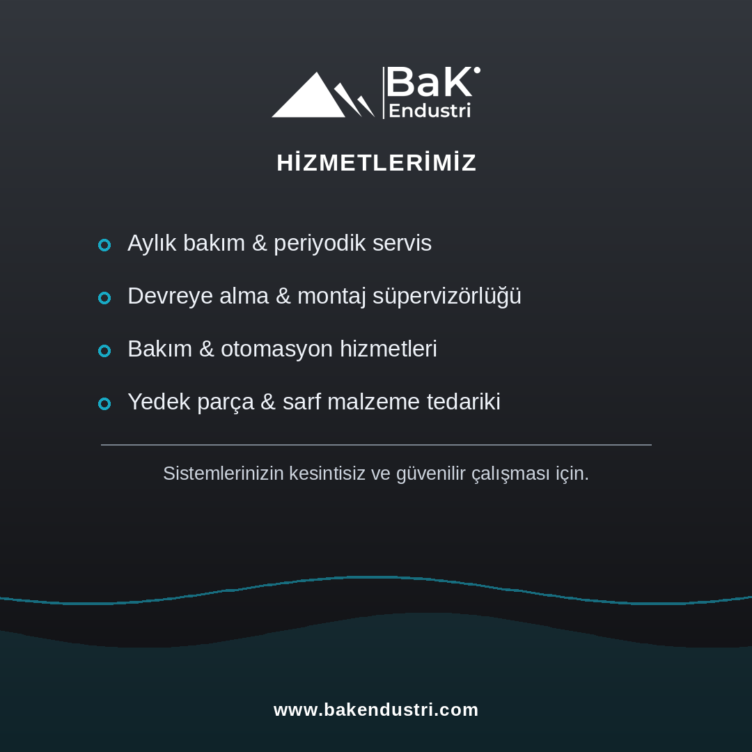 bakendustri's tweet photo. İyi mühendislik kurulumla bitmez. İstanbul'da hastane, AVM/otel ve sanayi tesislerine aylık bakım, devreye alma, otomasyon ve yedek parça hizmeti veriyoruz; sistemleriniz emin ellerde. 📞 Teknik servis: 0530 587 26 82 #suarıtma #teknikservis #bakım #BaKEndüstri https://t.co/vJQfb2cJCh