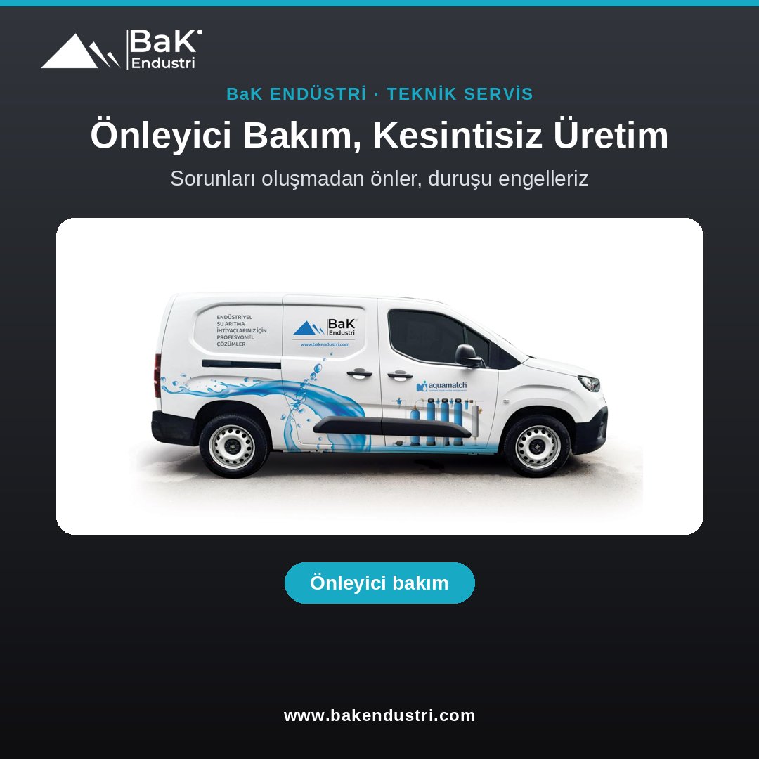 bakendustri's tweet photo. İyi mühendislik kurulumla bitmez. İstanbul'da hastane, AVM/otel ve sanayi tesislerine aylık bakım, devreye alma, otomasyon ve yedek parça hizmeti veriyoruz; sistemleriniz emin ellerde. 📞 Teknik servis: 0530 587 26 82 #suarıtma #teknikservis #bakım #BaKEndüstri https://t.co/vJQfb2cJCh