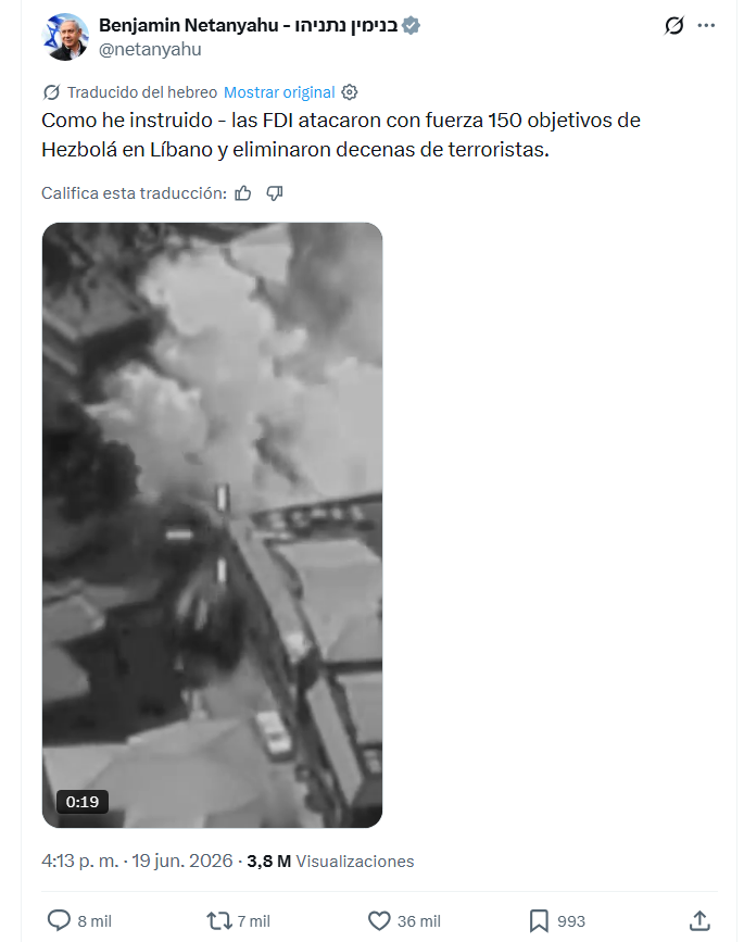 JulianMaciasT's tweet photo. No pasó ni 24 horas del acuerdo entre Irán y EEUU, donde se incluía el fin de los bombardeos en Líbano, y Netanyahu ordenó 150 bombardeos que acabó con el acuerdo y con decenas de muertos inocentes.
Más info: https://t.co/tDTK3AncfY https://t.co/DmjZ166SmL