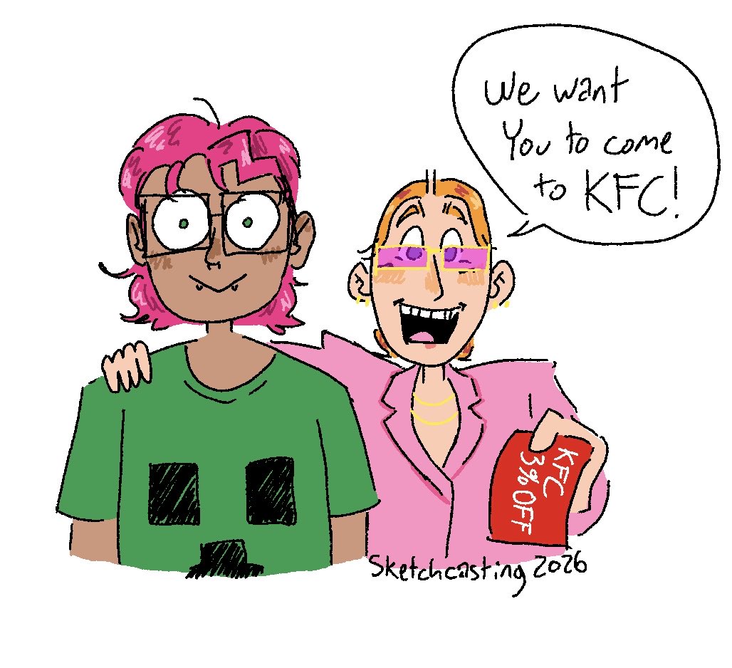 sketchcasting22's tweet photo. Some old KFC Duo for the soul
#qsmp #qsmpfanart #kfcduo #katieb #mikethelink https://t.co/CtDaMzAQBT