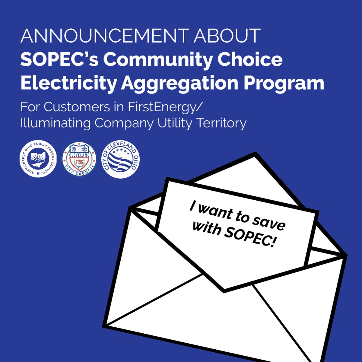sustainableCLE's tweet photo. Attention Cleveland residents:
Letters regarding the city's electric aggregation program are being mailed this week!
Eligible residents &amp; small businesses will be automatically enrolled, but you can choose to opt-out by July 9th if you prefer.
Learn more:
https://t.co/SCKWmSB33i https://t.co/11O9Ac3i9G