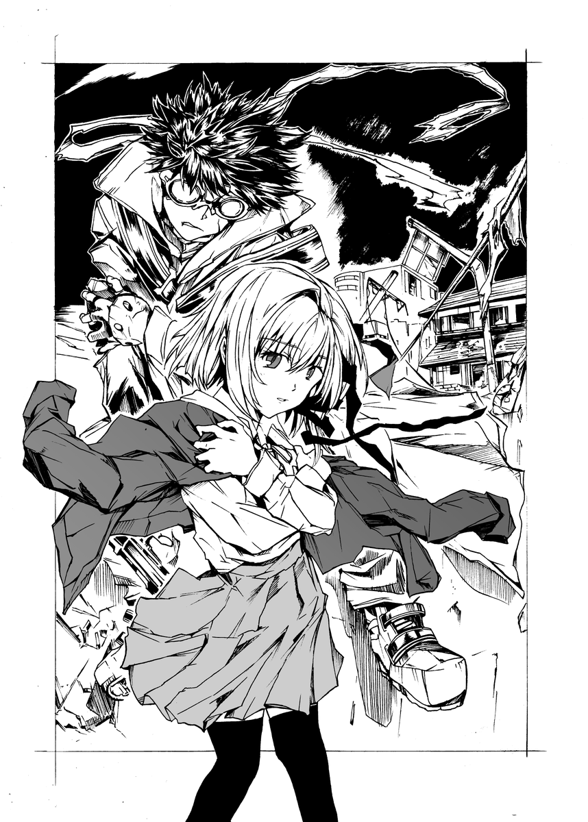 a7gachi's tweet photo. デジ絵環境戻ってきたので、試しに久しぶりのムシウタ絵オバ。
背景の❝かっこう❞さんは塗らないほうがカッコよさげなので今のところ色は控えめで https://t.co/Eqs8MweG0J