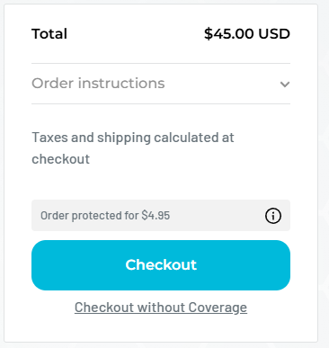 Adoratroll's tweet photo. So Tokullectibles is now 'offering' shipping protection for $5 per order

Which is fine except for the utterly shady way they implemented it

Instead of making it something that you opt into, it's automatically added unless you click the little link below the big checkout button. https://t.co/IYqI5uf0hl