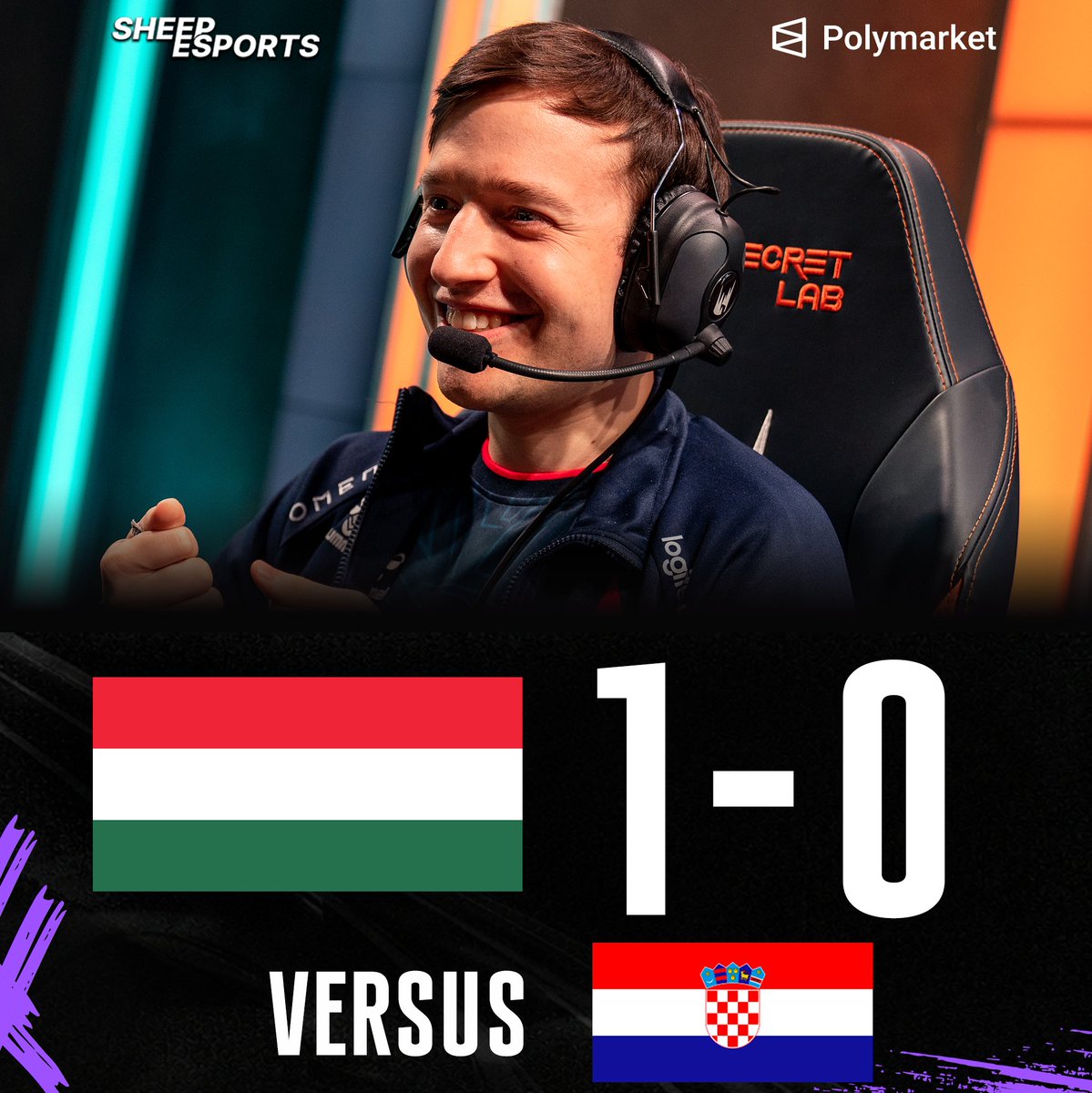 Sheep_Esports's tweet photo. Hungary 🇭🇺 knock Croatia 🇭🇷 down to the lower bracket in the Esports Nation Cup EU East Qualifiers!

They will face off against Lithuania 🇱🇹 tomorrow in a best of 3 to qualify to the main event! https://t.co/YFl6IJGeHC
