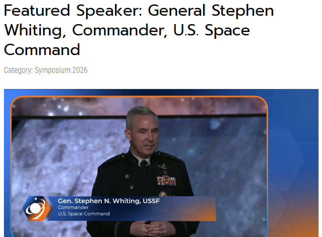US_SpaceCom's tweet photo. ICYMI: #USSPACECOM Commander Gen. Whiting's #41Space speech is live. Watch to learn how USSPACECOM drives innovation, expands commercial &amp; allied partnerships, and leverages its people to achieve space superiority and protect national security. 
👉https://t.co/c7vEzXZLjT https://t.co/2EEjzDD5cI