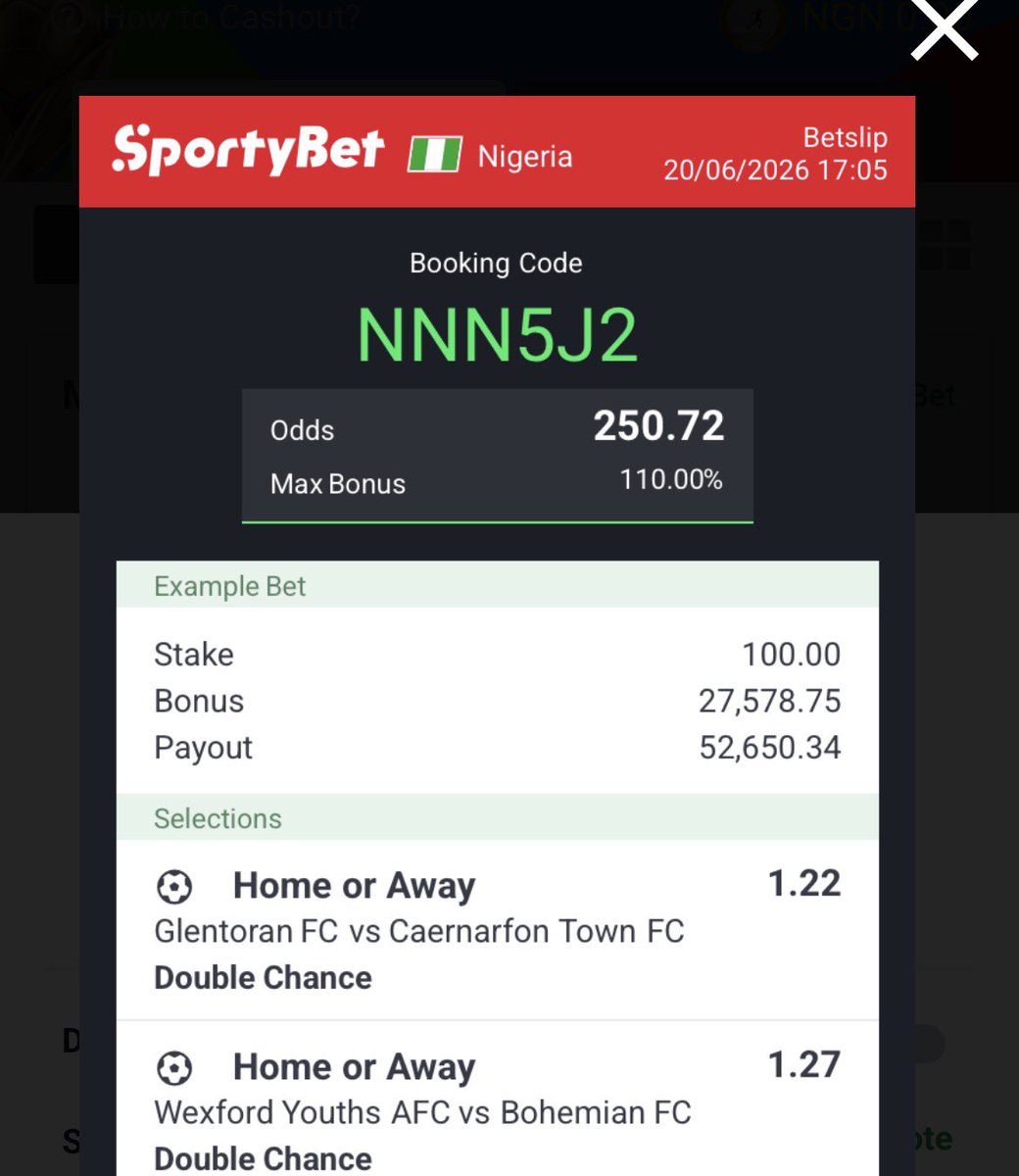 godnodesleep1's tweet photo. Sportybet 

Double change (Anybody to win)

20 Games  

CODE ~ NNN5J2

#sportybet 
#worldcup https://t.co/O4EBqTVNpK