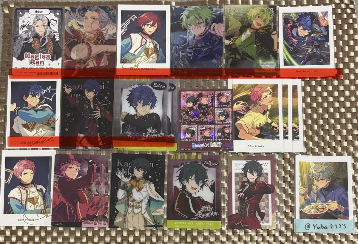 Yuba2123's tweet photo. 【交換・譲渡】あんスタ ぱしゃっつ 10周年 特典 プチプリ ぴくりあ  ビオレ特典 クリカ チャームエイド ラブレッツシール

譲𓂃 𓈒𓏸画像1~11
求𓂃 𓈒𓏸画像12

✧譲渡3～
✧缶バ1⇆紙類2~3
✧ 郵送でのお取引
✧ゆうちょ銀行、PayPay対応
✧纏めてのお取引優先

お気軽にお声掛け下さい.·˖* https://t.co/6AuaiIuFWi