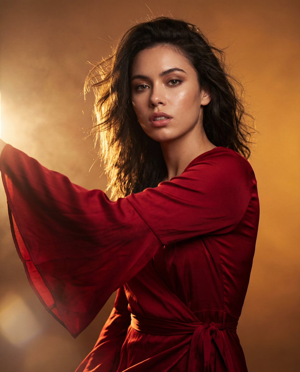 Editorial Fashion Portrait with Wind Motion