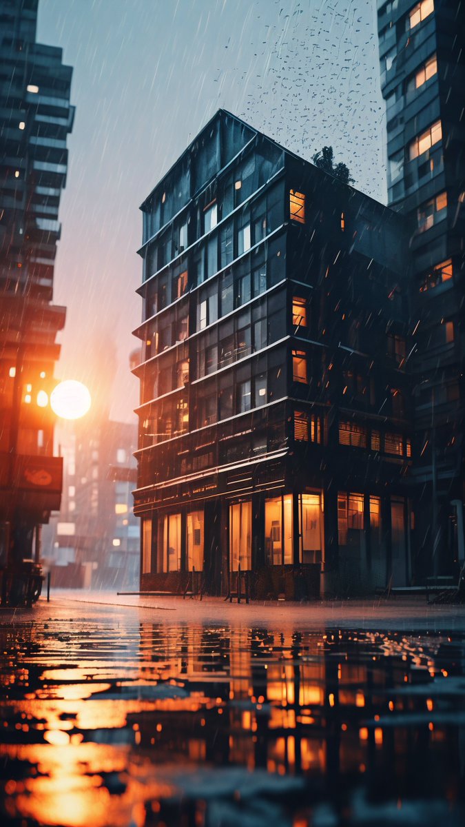 romkiy555's tweet photo. Caught the golden hour glow on a rainy city street , just a stranger’s silhouette and a wet sidewalk full of little light stories.， https://t.co/2aqLU9QXpj